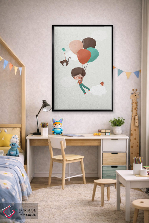 تابلو مینیمال پسر در میان ابرها اثر کانزیلو - D2B