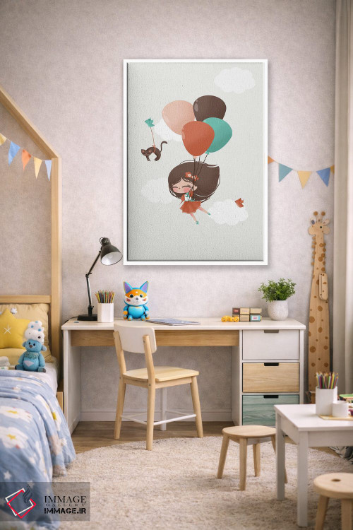 تابلو مینیمال دختر میان ابرها اثر کانزیلو - D1W