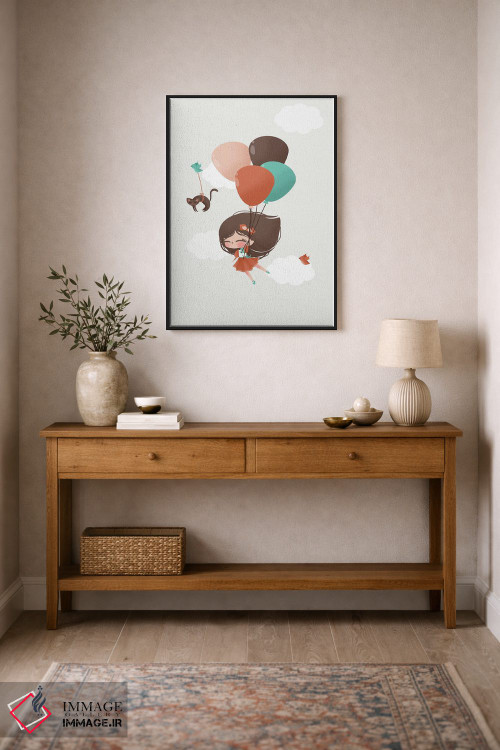 تابلو مینیمال دختر میان ابرها اثر کانزیلو - D2B