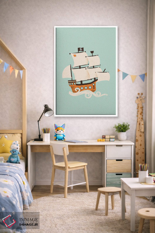 تابلو مینیمال کشتی دزدان دریایی اثر کانزیلو - D1W