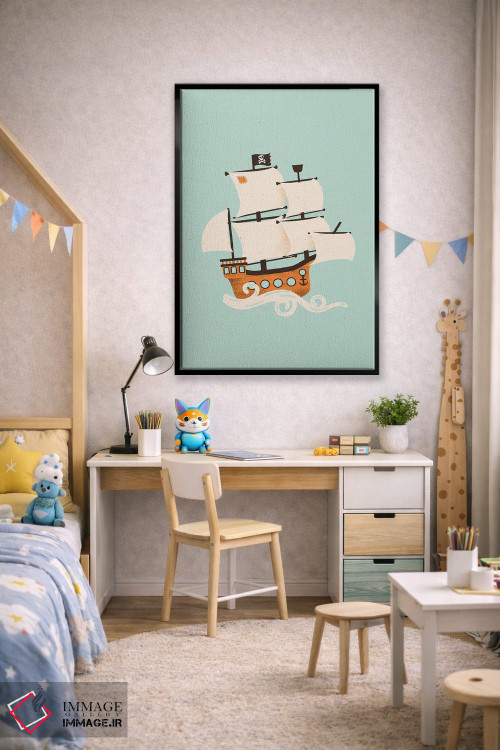 تابلو مینیمال کشتی دزدان دریایی اثر کانزیلو - D2B