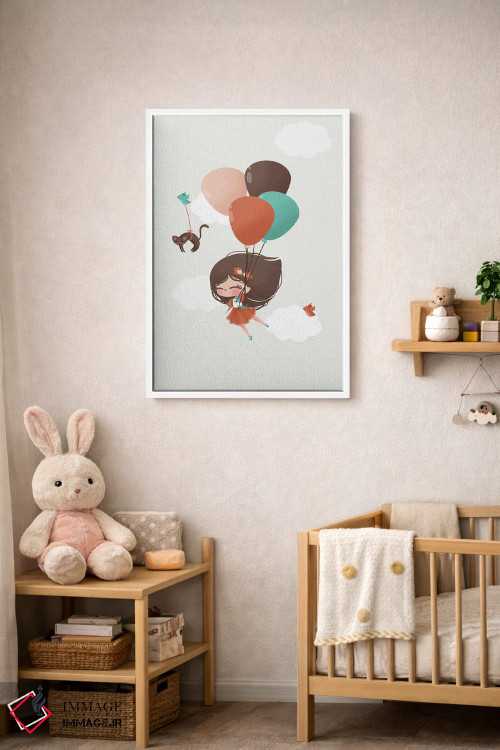 تابلو مینیمال دختر میان ابرها اثر کانزیلو - D3W