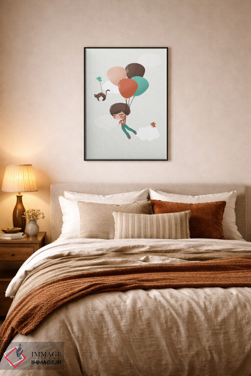 تابلو مینیمال پسر در میان ابرها اثر کانزیلو - D6B