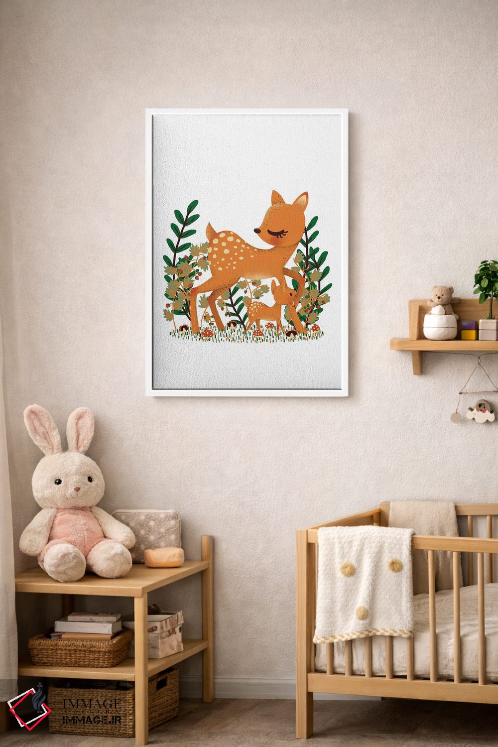 تابلو دکوراتیو گوزن ماده و فرزندش اثر کانزیلو - D2W