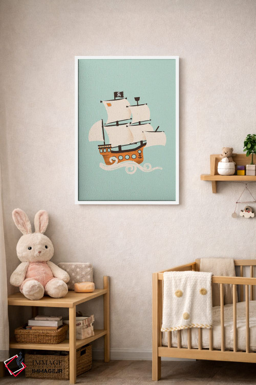 تابلو مینیمال کشتی دزدان دریایی اثر کانزیلو - D3W