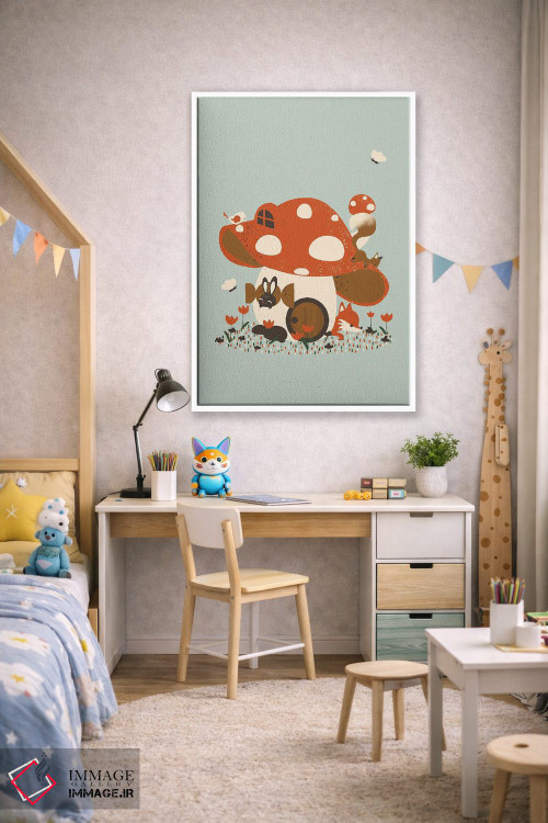 تابلو مینیمال خانه قارچی اثر کانزیلو - D2W