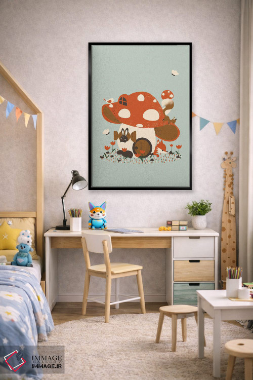 تابلو مینیمال خانه قارچی اثر کانزیلو - D3B