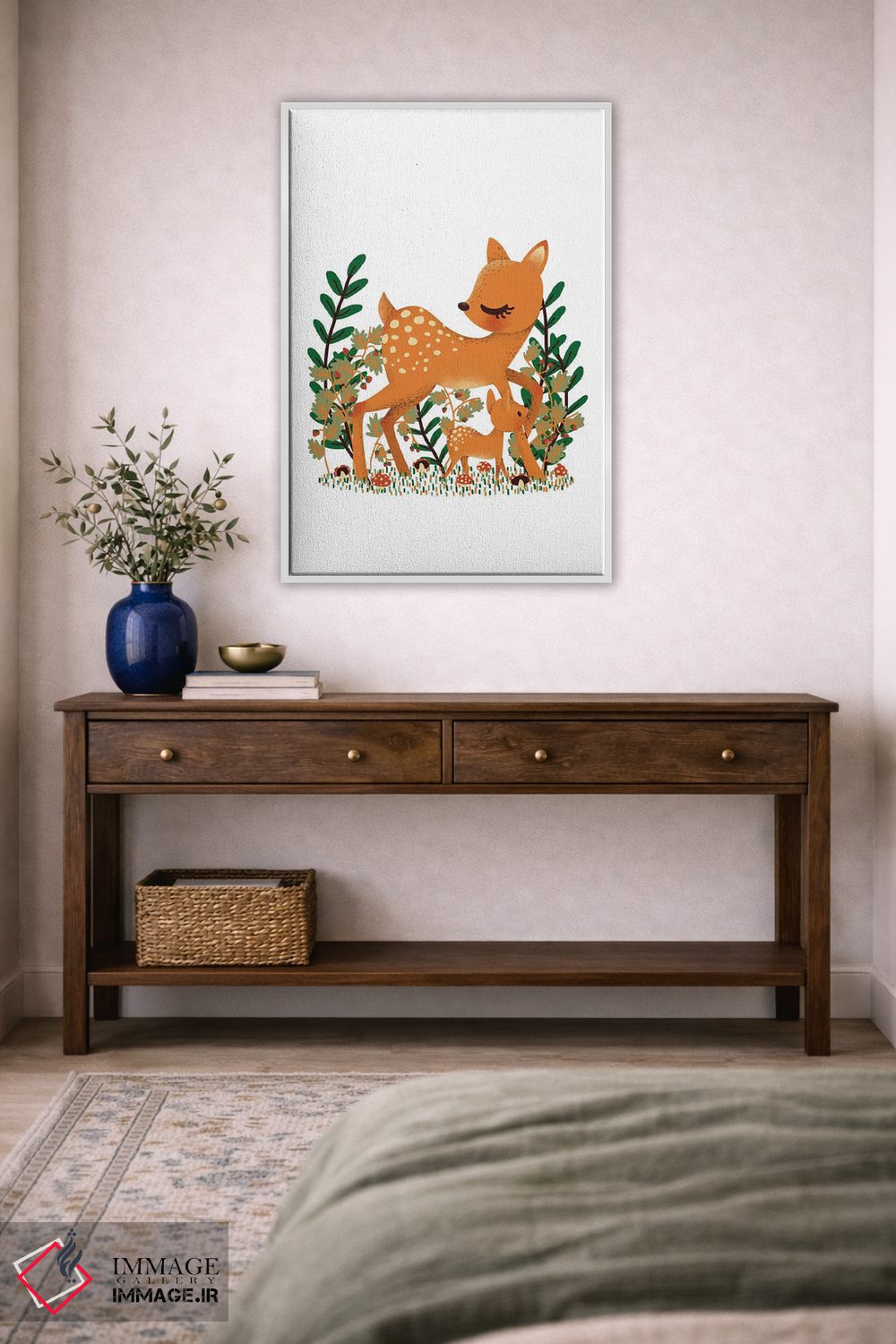 تابلو دکوراتیو گوزن ماده و فرزندش اثر کانزیلو - D3W