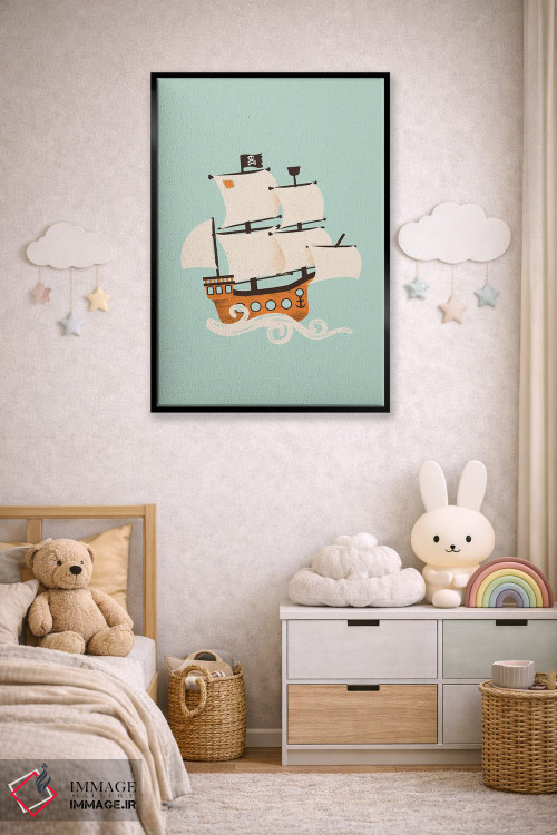 تابلو مینیمال کشتی دزدان دریایی اثر کانزیلو - D5B