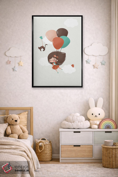 تابلو مینیمال دختر میان ابرها اثر کانزیلو - D6B