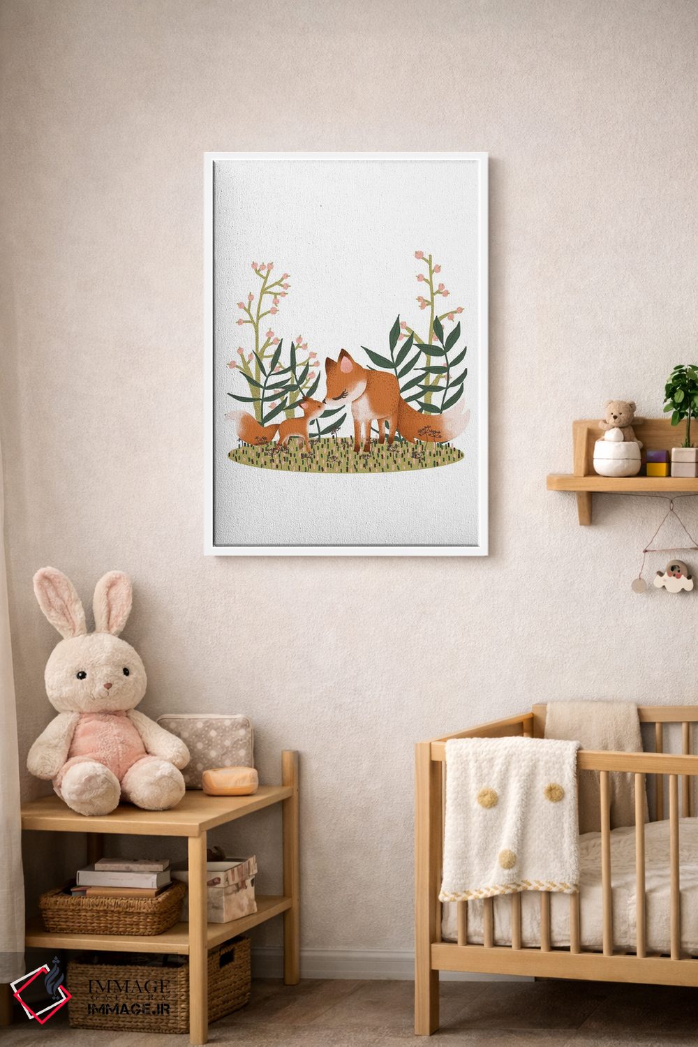 تابلو دکوراتیو روباه مادر و بچه اش اثر کانزیلو - D3W