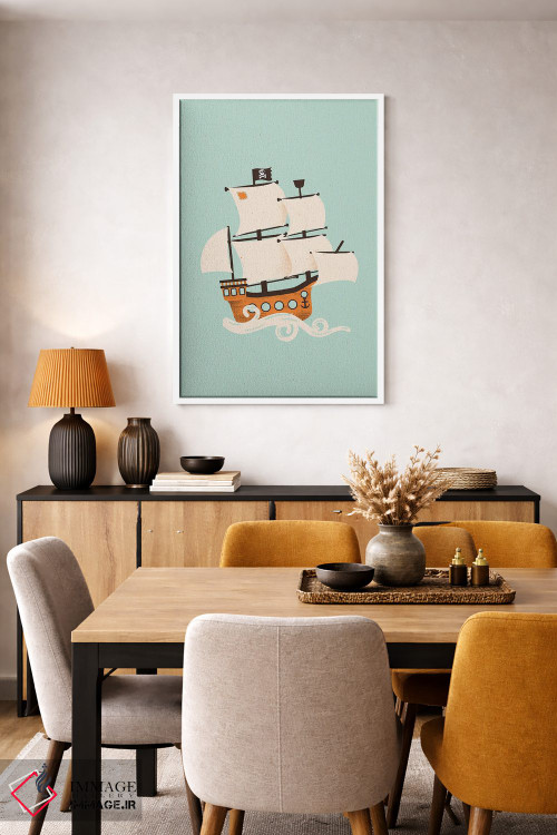 تابلو مینیمال کشتی دزدان دریایی اثر کانزیلو - D6W