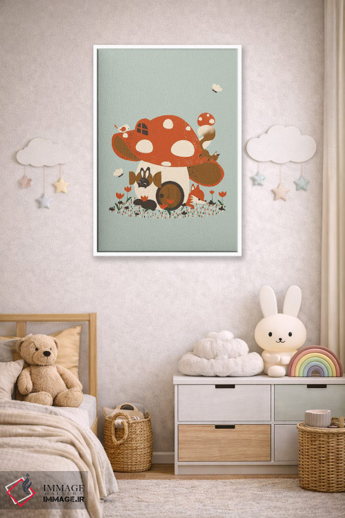 تابلو مینیمال خانه قارچی اثر کانزیلو - D4W