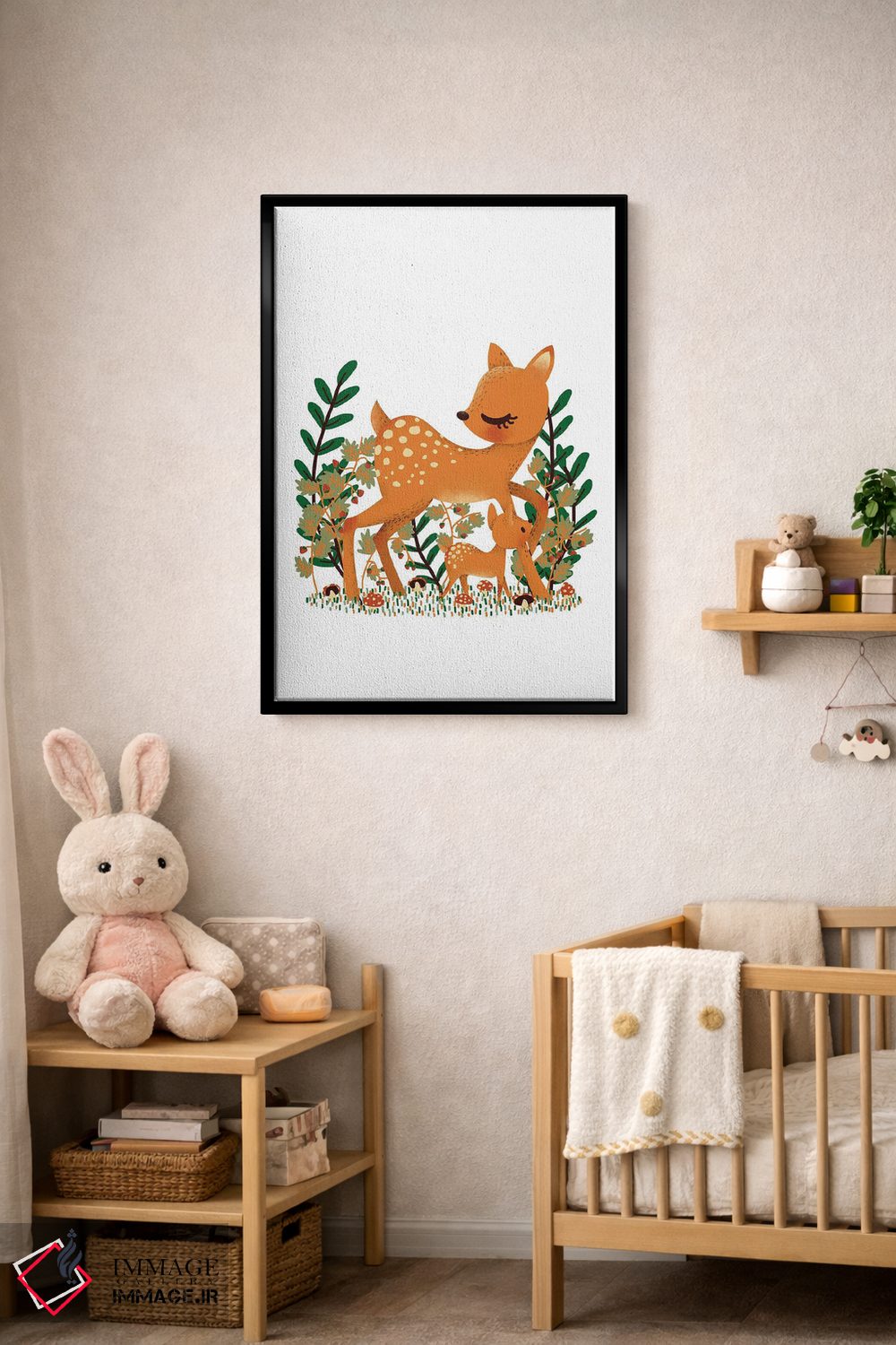 تابلو دکوراتیو گوزن ماده و فرزندش اثر کانزیلو - D5B