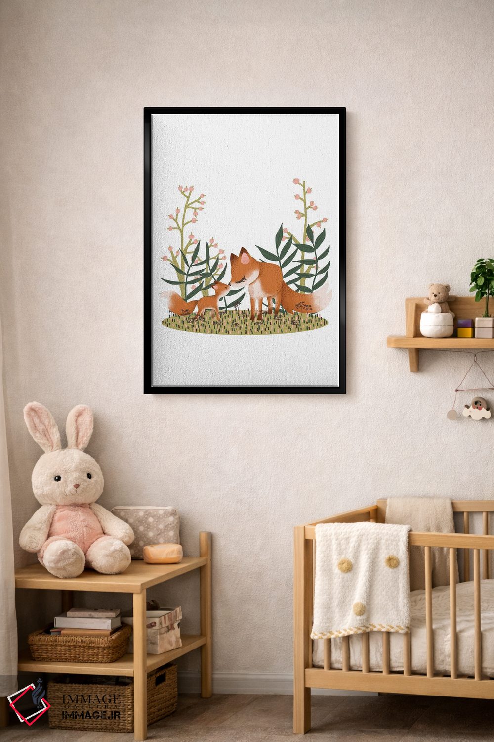 تابلو دکوراتیو روباه مادر و بچه اش اثر کانزیلو - D5B
