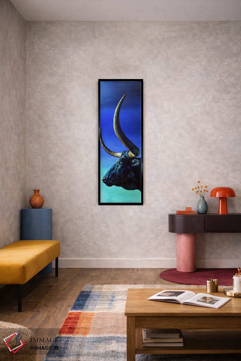 تابلو دکوراتیو آبی روی آبی اثر رابرت پانکی - D6B