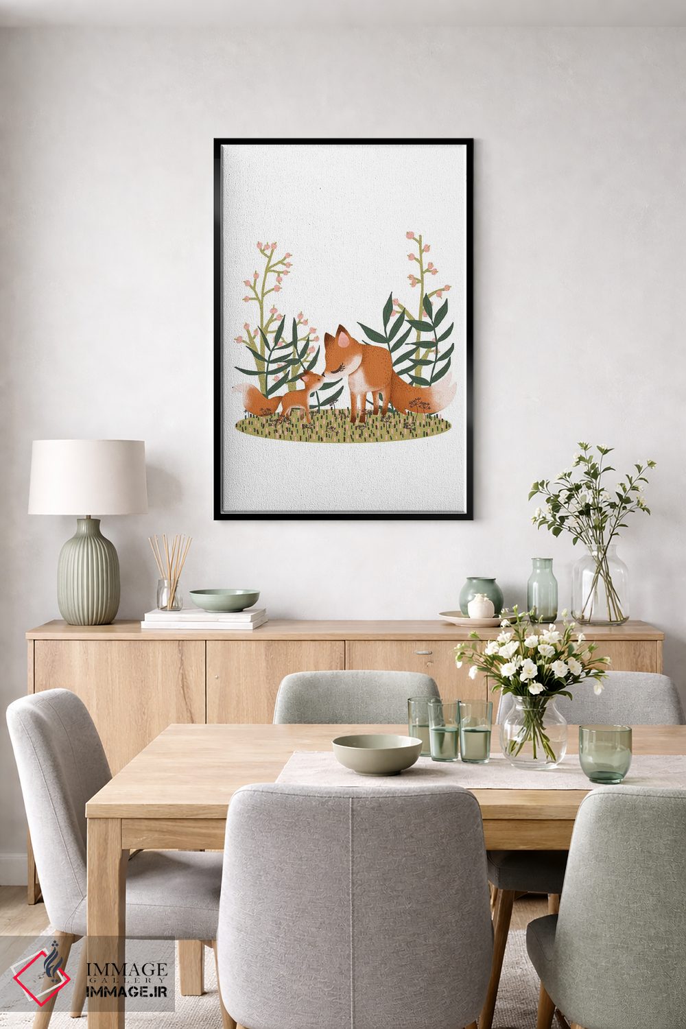 تابلو دکوراتیو روباه مادر و بچه اش اثر کانزیلو - D6B