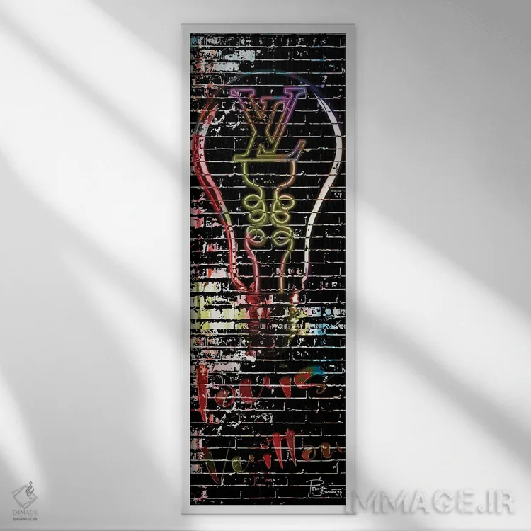 تابلو دکوراتیو لویی کاملا انتزاعی اثر پوماکای بارون - نمای قابدار سفید