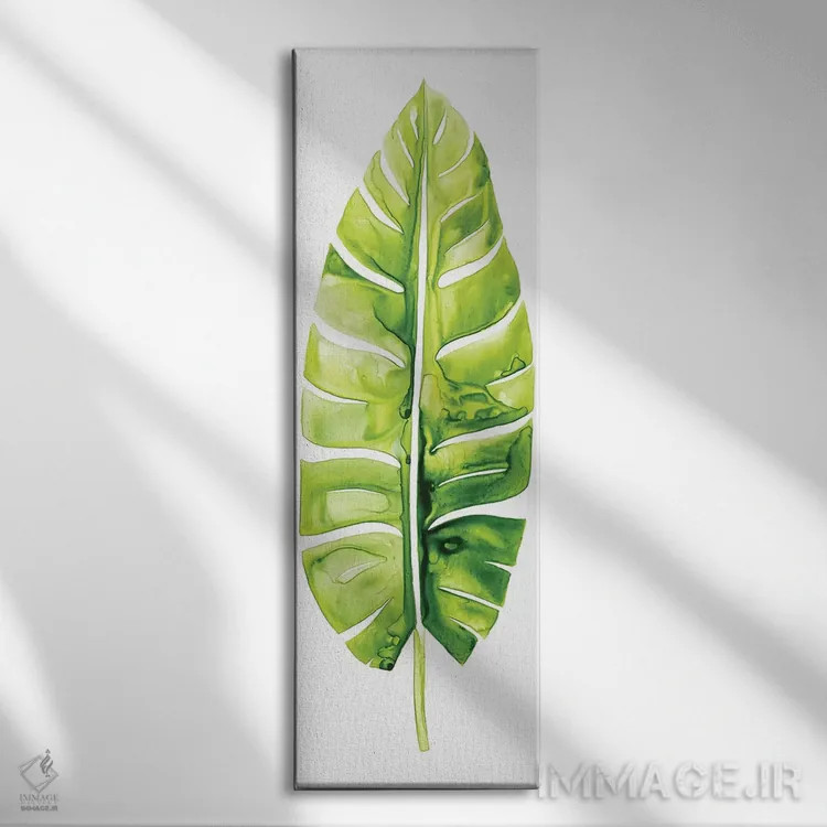 تابلو دکوراتیو مطالعه برگ موز II اثر گریس پاپ - نمای روبهرو روی دیوار