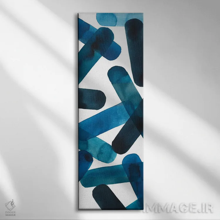 تابلو انتزاعی طومارهای دریایی II اثر گریس پاپ - نمای روبهرو روی دیوار