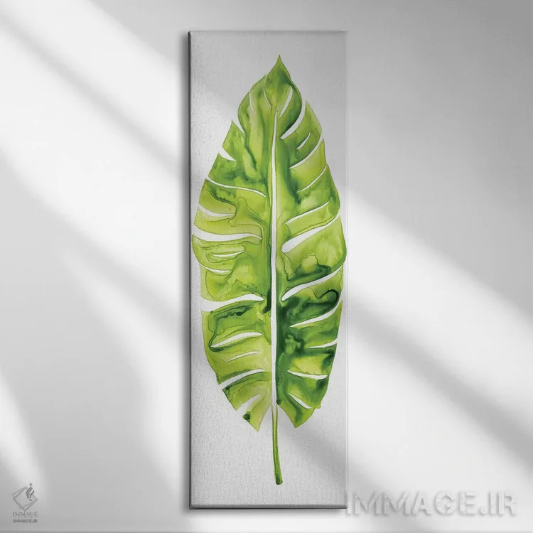 تابلو دکوراتیو مطالعه برگ موز I اثر گریس پاپ - نمای روبهرو روی دیوار