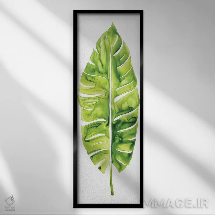 تابلو دکوراتیو مطالعه برگ موز I اثر گریس پاپ - نمای قابدار مشکی