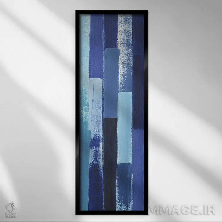 تابلو دکوراتیو آبشار آبی دوم اثر گریس پاپ - نمای قابدار مشکی