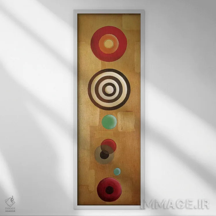 تابلو دکوراتیو دایره ها ۱ اثر پاتریشیا پینتو - نمای قابدار سفید