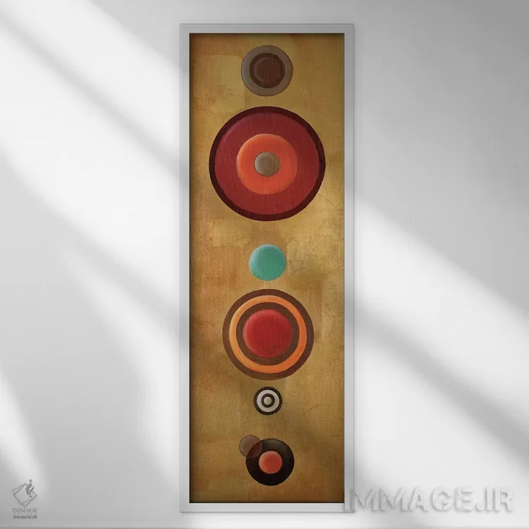 تابلو دکوراتیو دایره ها ۲ اثر پاتریشیا پینتو - نمای قابدار سفید