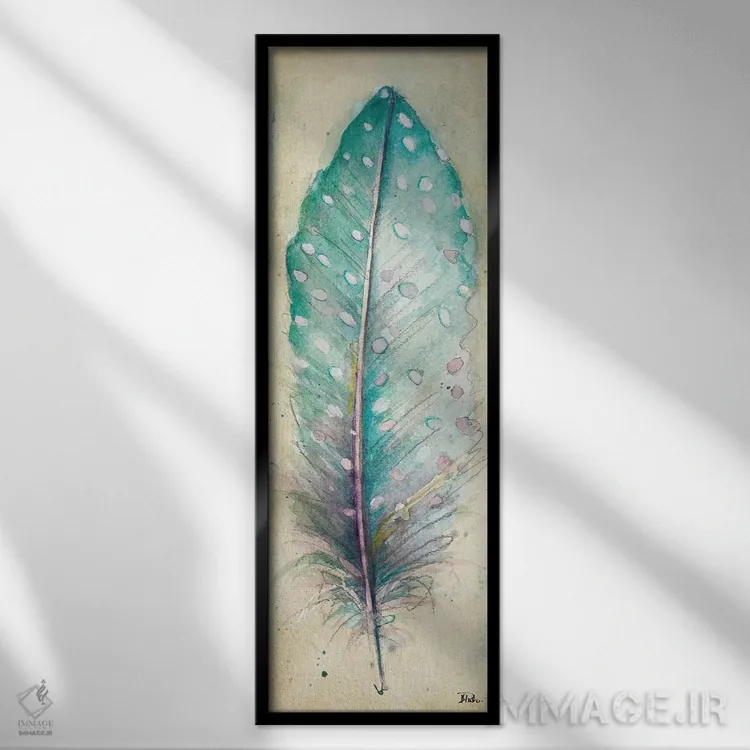 تابلو دکوراتیو پر آبرنگی یک اثر پاتریشیا پینتو - نمای قابدار مشکی