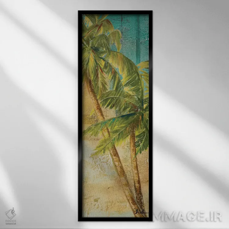 تابلو دکوراتیو پنل نخل ساحلی یک اثر پاتریشیا پینتو - نمای قابدار مشکی