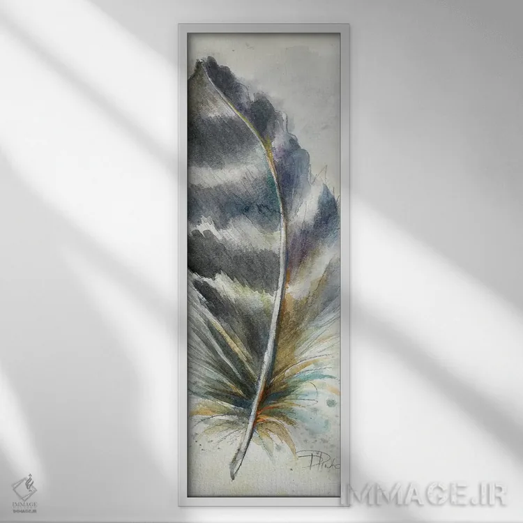 تابلو دکوراتیو پر آبرنگی شش اثر پاتریشیا پینتو - نمای قابدار سفید