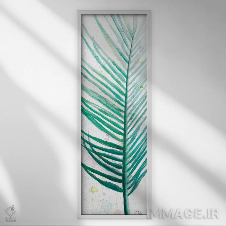 تابلو دکوراتیو نخل خیس دو اثر پاتریشیا پینتو - نمای قابدار سفید