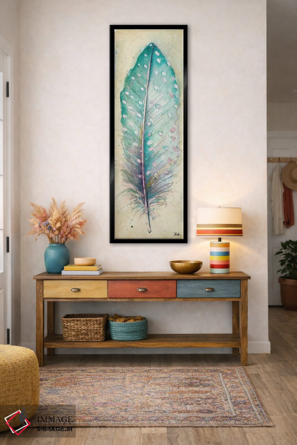 تابلو دکوراتیو پر آبرنگی یک اثر پاتریشیا پینتو - D2B