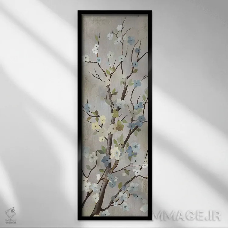 تابلو مدرن شکوفه دوم اثر پی آی استودیو - نمای قابدار مشکی