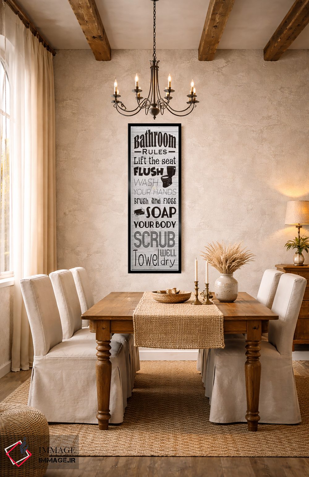 تابلو دکوراتیو قوانین حمام اثر مارکوس پرایم - D3B