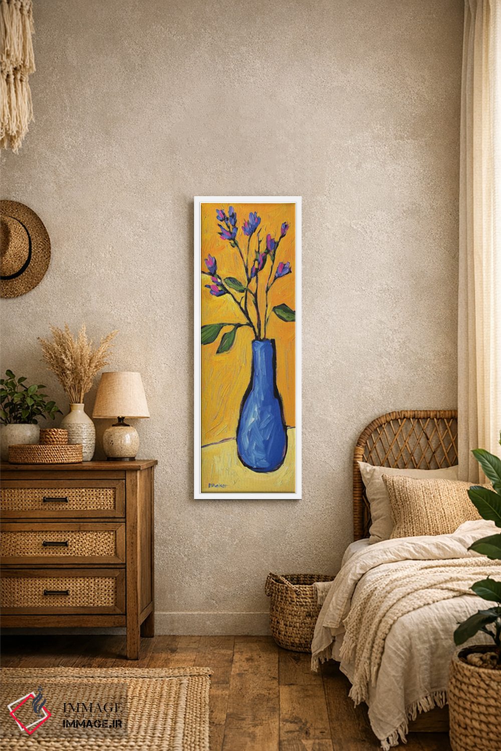 تابلو دکوراتیو گلگون زرد اثر پتی بیکر - D1W