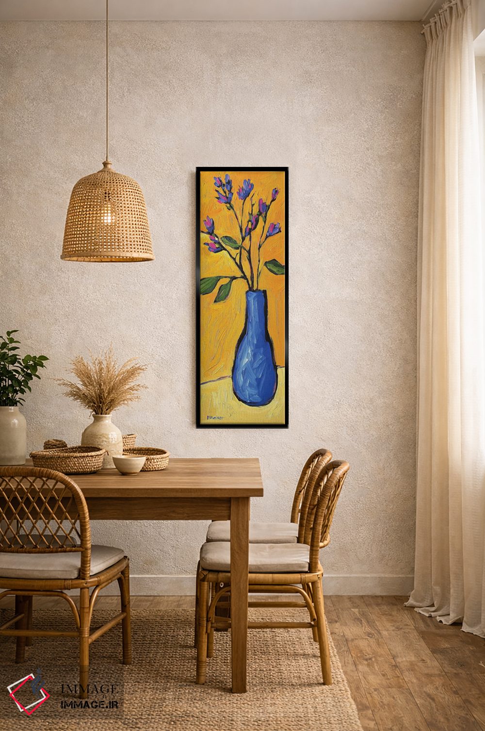 تابلو دکوراتیو گلگون زرد اثر پتی بیکر - D5B