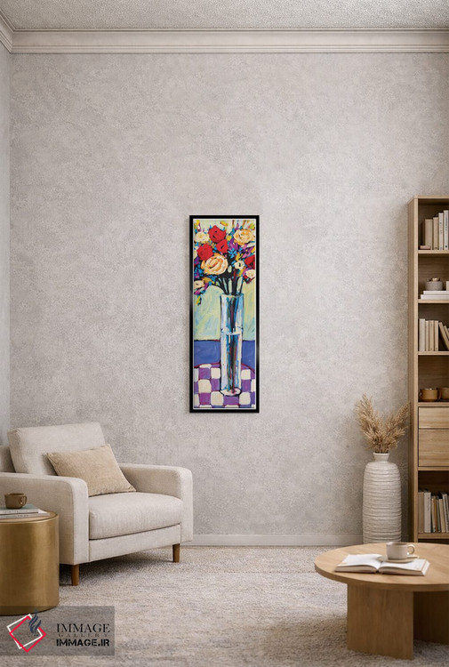 تابلو دکوراتیو طبیعت بی جان با رومیزی شطرنجی VI اثر پتی بیکر - D3B