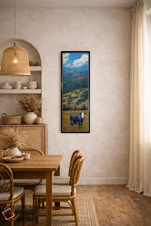 تابلو دکوراتیو گاو تنها در دره سن خوان اثر پتی بیکر - D5B