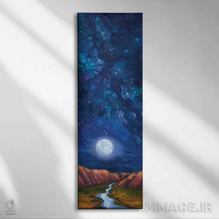 تابلو دکوراتیو مرد در ماه اثر ربکا بالدوین - نمای روبهرو روی دیوار