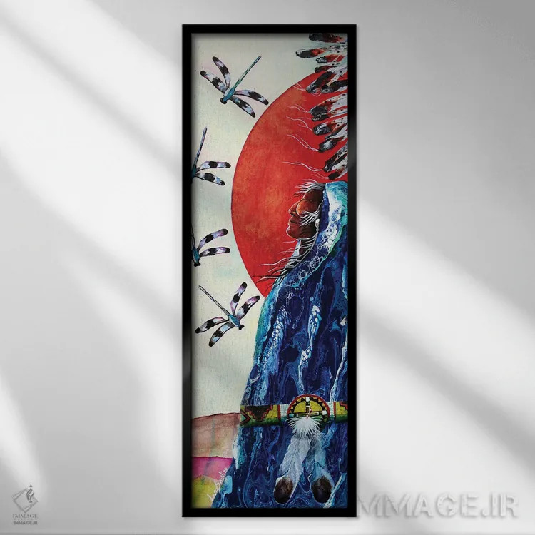 تابلو دکوراتیو اژدهای دوقلو I اثر رد برد اسمیت آرت - نمای قابدار مشکی