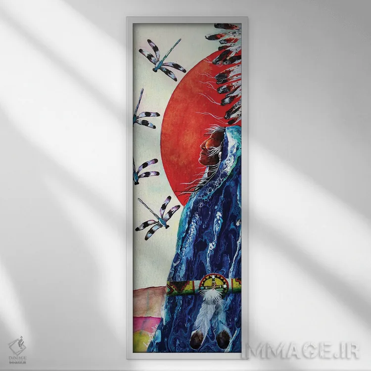 تابلو دکوراتیو اژدهای دوقلو I اثر رد برد اسمیت آرت - نمای قابدار سفید