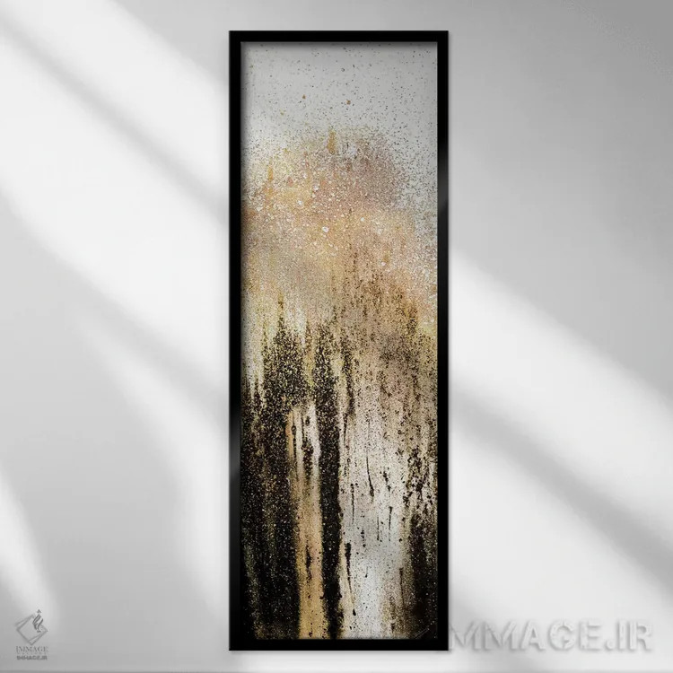 تابلو دکوراتیو جنگل های طلایی اثر روبرتو گونزالس - نمای قابدار مشکی