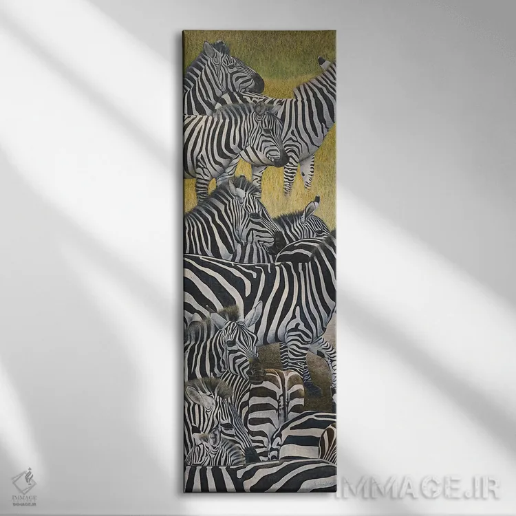 تابلو دکوراتیو گذرگاه گورخر ۲ اثر راسل هینکلی - نمای روبهرو روی دیوار