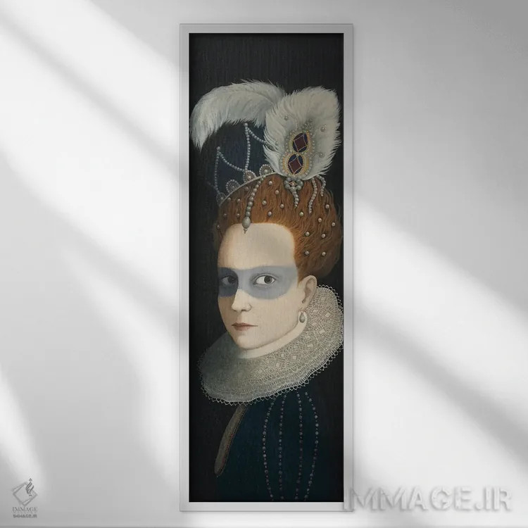 تابلو دکوراتیو نقابت خوش یمن باد اثر رزالین لاینز - نمای قابدار سفید