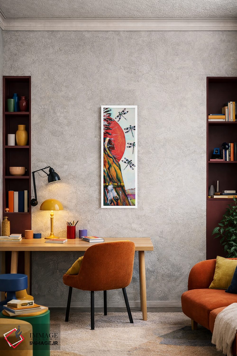 تابلو دکوراتیو اژدهای دوقلو II اثر رد برد اسمیت آرت - D3W