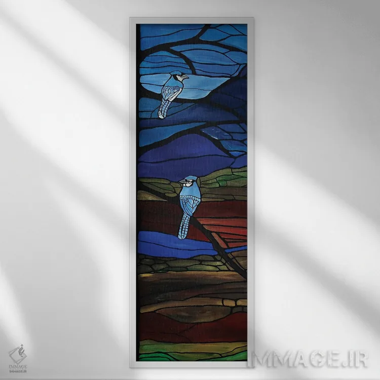 تابلو دکوراتیو جای آبی های پاییزی اثر ریچل اولینوک - نمای قابدار سفید