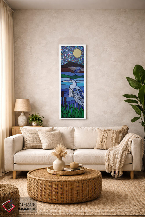 تابلو دکوراتیو حواصیل کبود اثر ریچل اولینوک - D1W