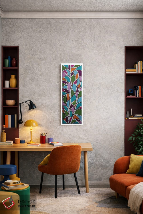 تابلو دکوراتیو درختان شیشه ای رنگی اثر ریچل اولینوک - D4W